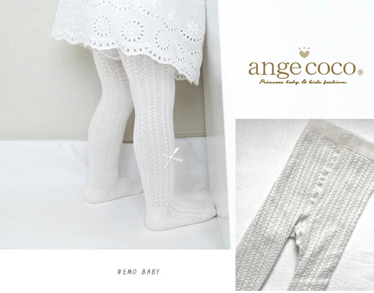リボンアクセント ベビータイツ
