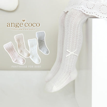 リボンアクセント　ベビータイツ