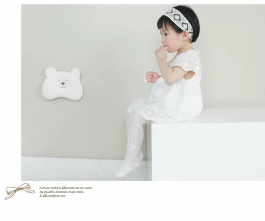 リボンアクセント　ベビータイツ