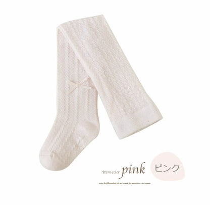 リボンアクセント　ベビータイツ