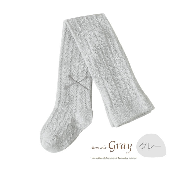 リボンアクセント　ベビータイツ