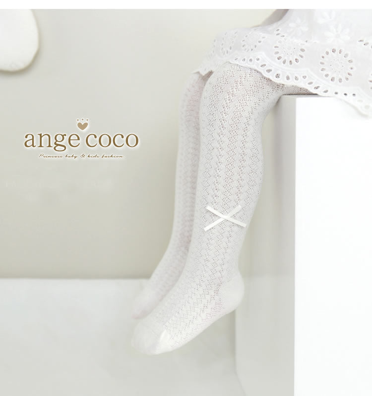 リボンアクセント　ベビータイツ